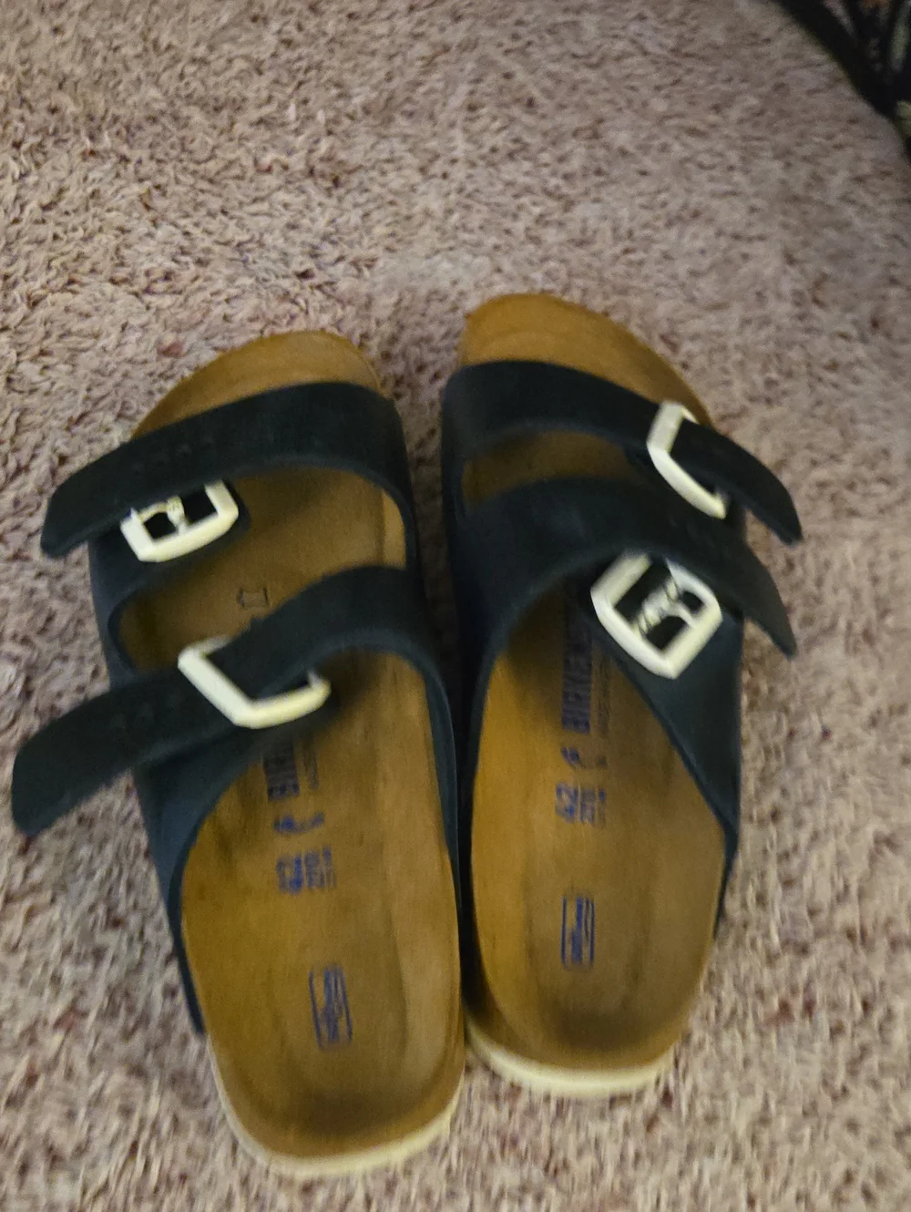 Mens Navy Blue Double-Strap Birkenstocks